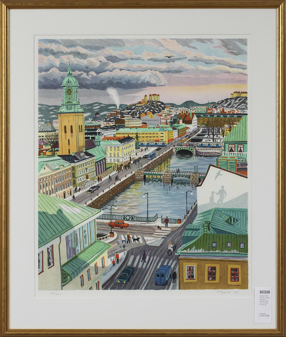 MONA HUSS WALIN. Litografi, Signerad, daterad 1998 och numrerad 63/450.