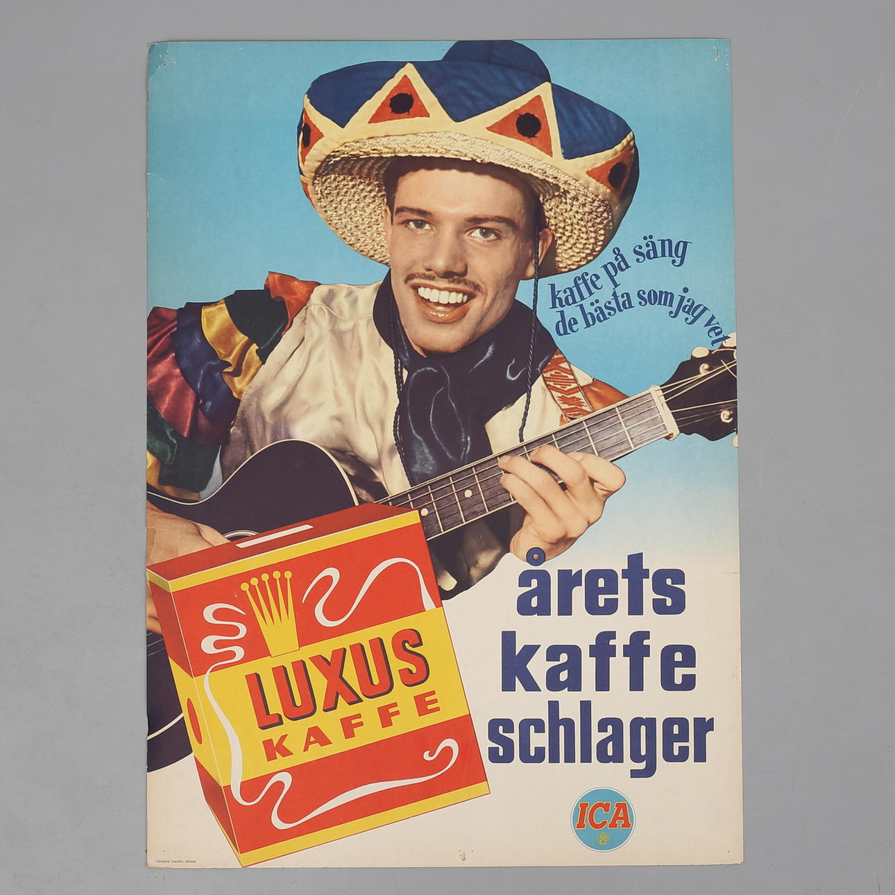 AFFISCH, papper, Luxuskaffe, ICA, 1950-tal.