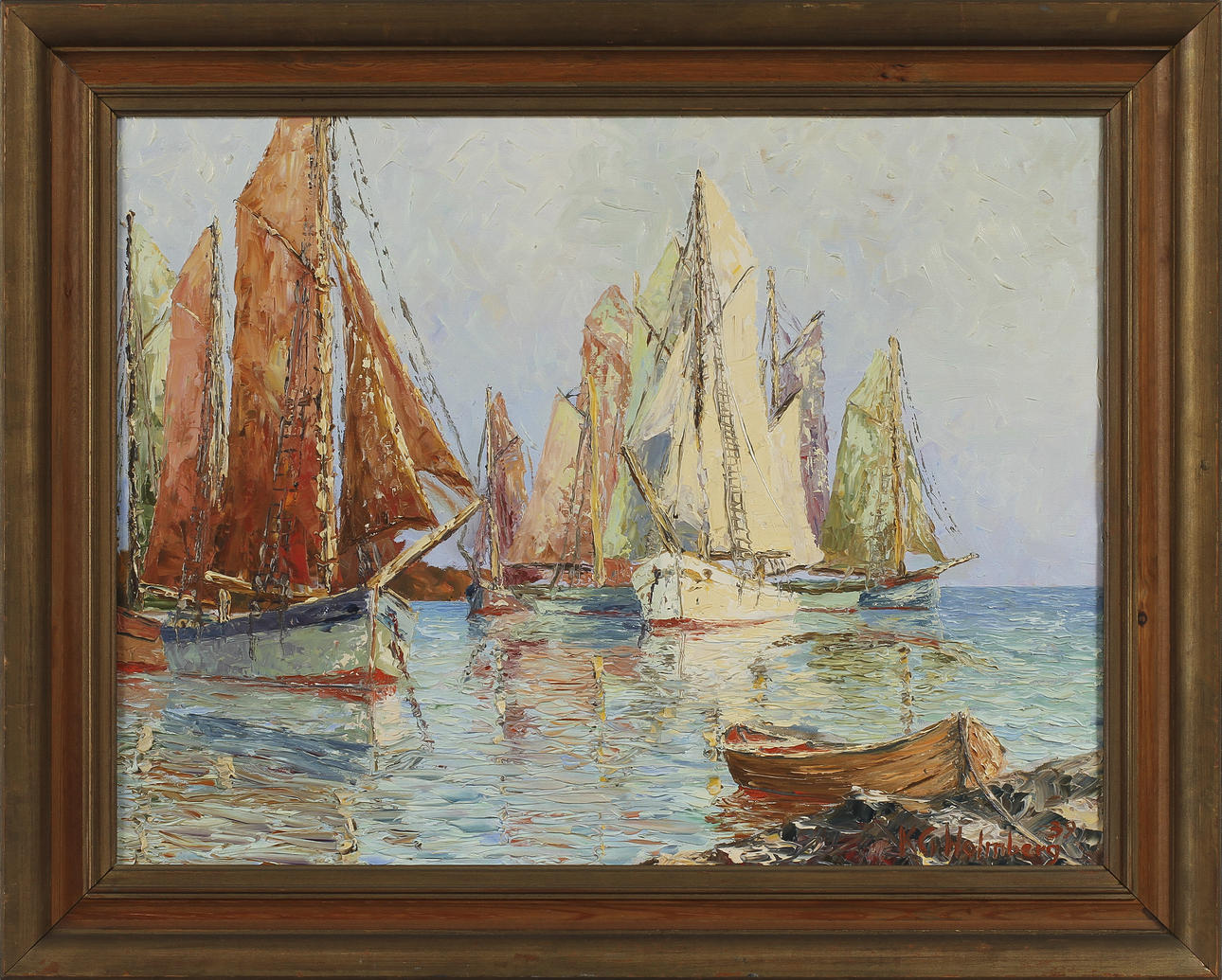 K G HOLMBERG. Olja på duk, signerad -39.