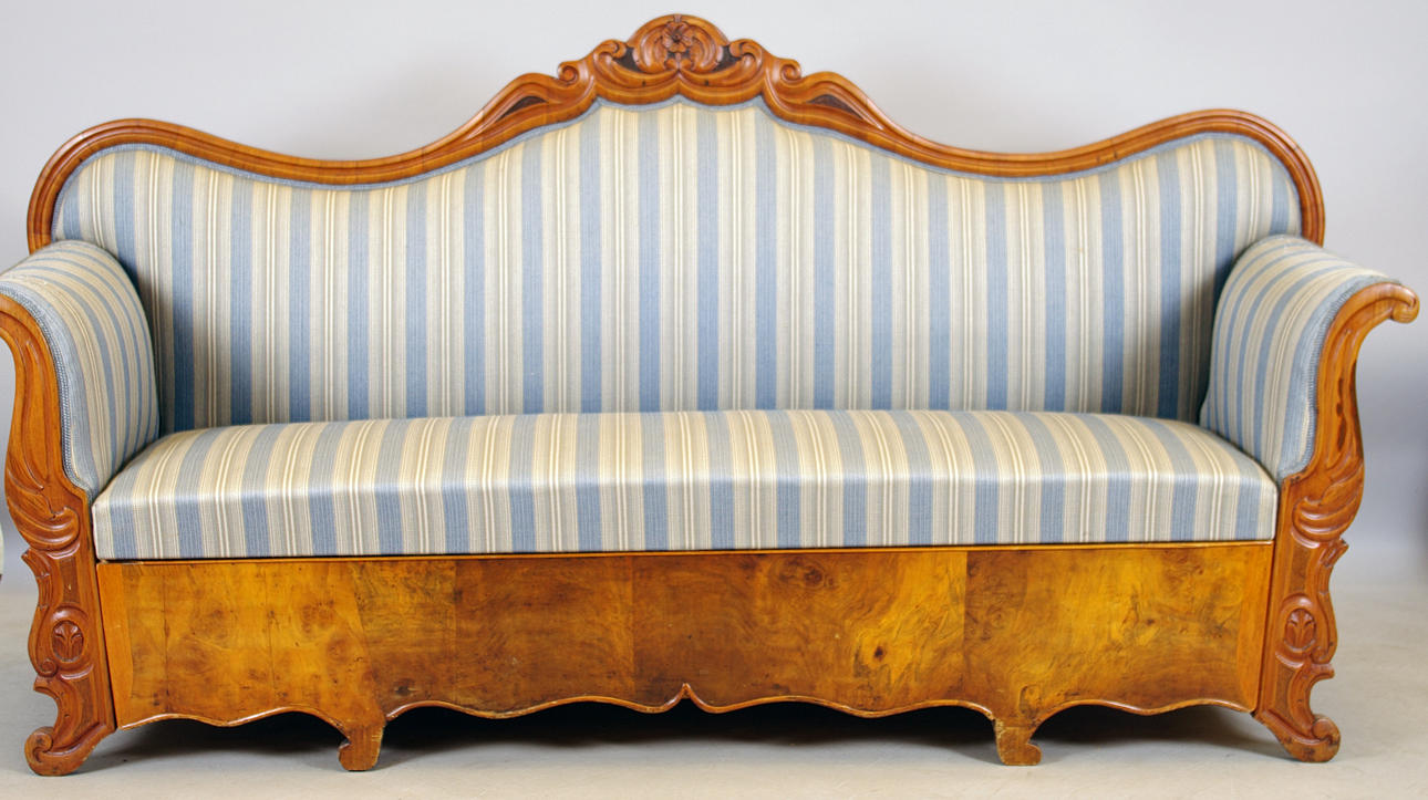 SOFFA, mahogny/rotfaner, nyrokoko.