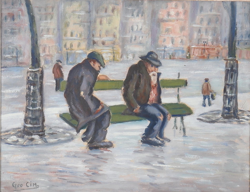 GEORGE CIM (20TH CENTURY). LEPEÄ PENKEILLÄ.