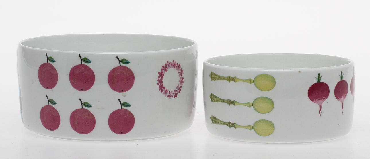 SKÅLAR, 2 st, flintgods, "Pynta", Stig Lindberg, Gustavsberg.
