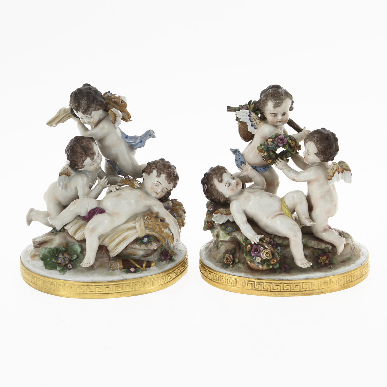 FIGURINER, 2 st, porslin, Neapel, 1800-tal/1900-tal.