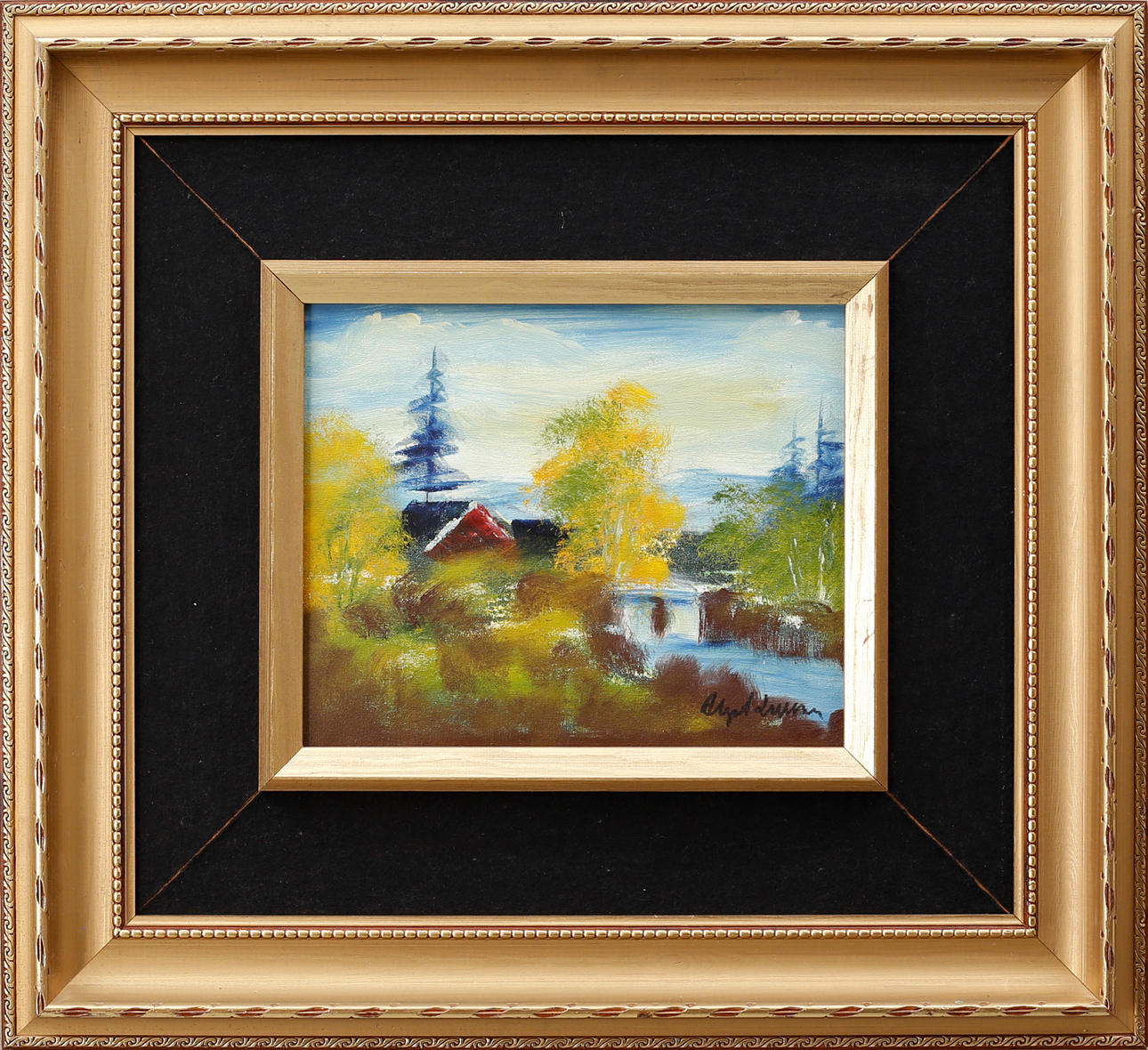 ALGOT LARSSON. Landscape, oil on canvas, signed.