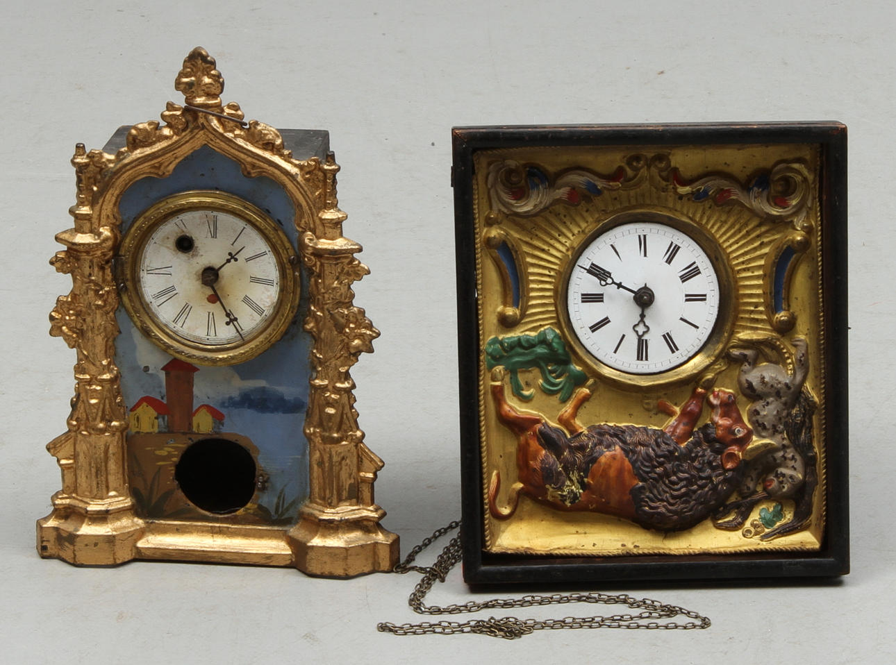 VÄGGUR och BORDSUR, omkring 1900.