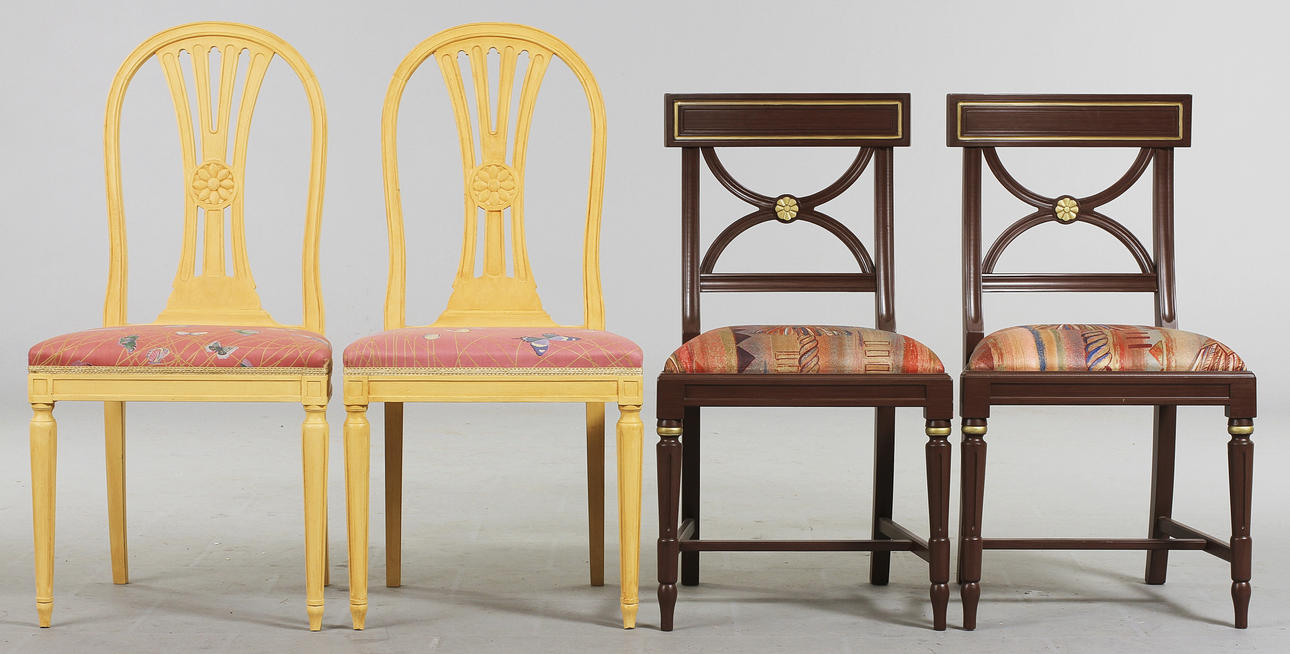 STOLAR, 2 + 2, gustavianskt stil och Karl-Johan stil, 1900-tal.
