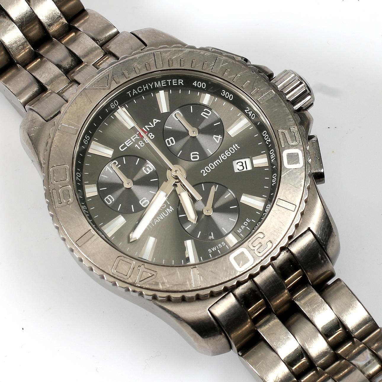 ARMBANDUHR, Titan, Certina DS First, Chronograph, 2000er.