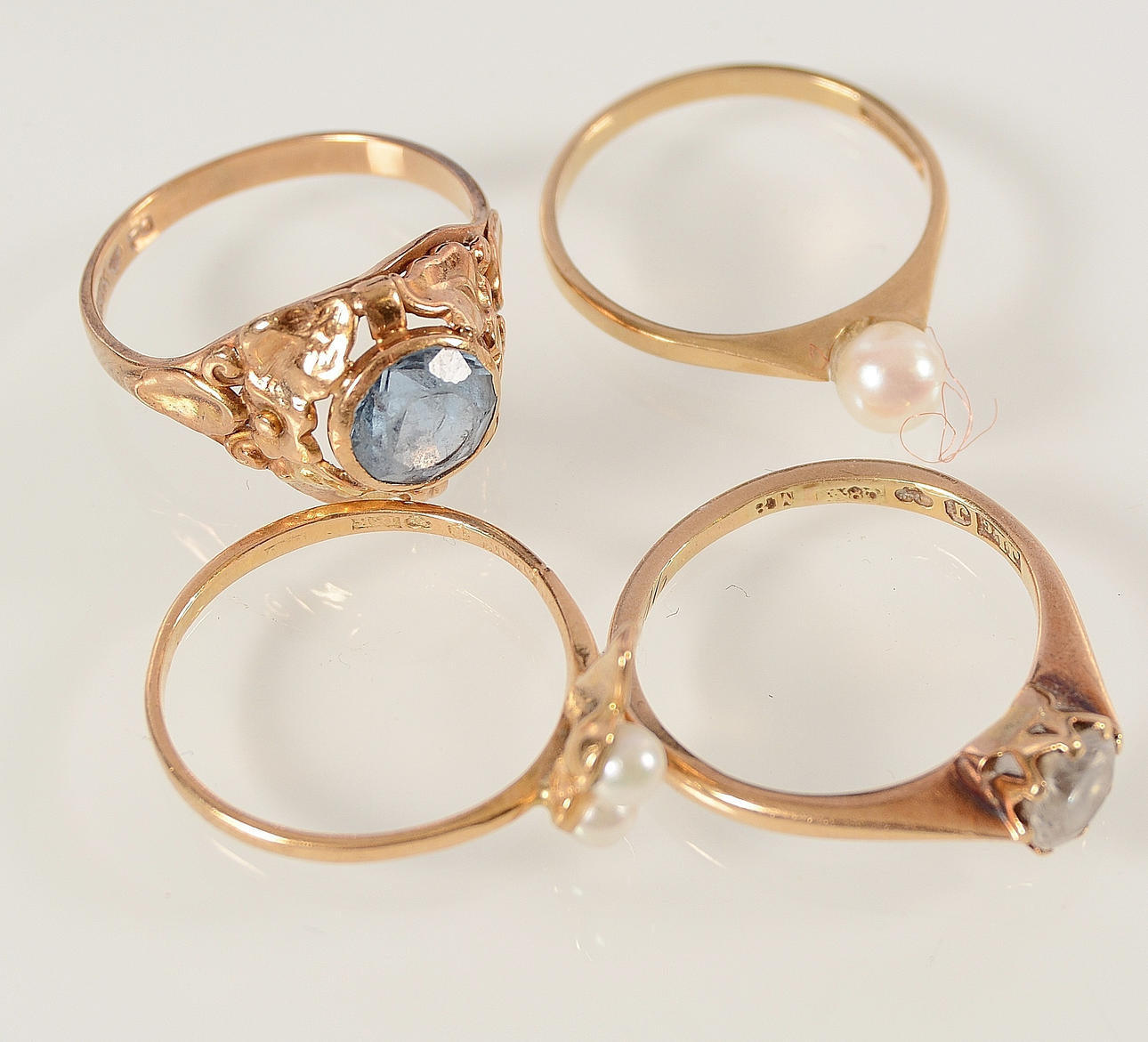 RINGAR, 3 st, guld 18K.