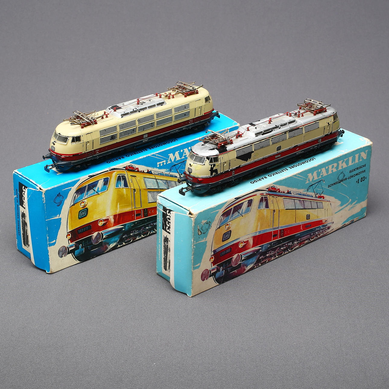 MÄRKLIN 2 electric locomotives 3053 and 3054 in original boxes. Toys ...