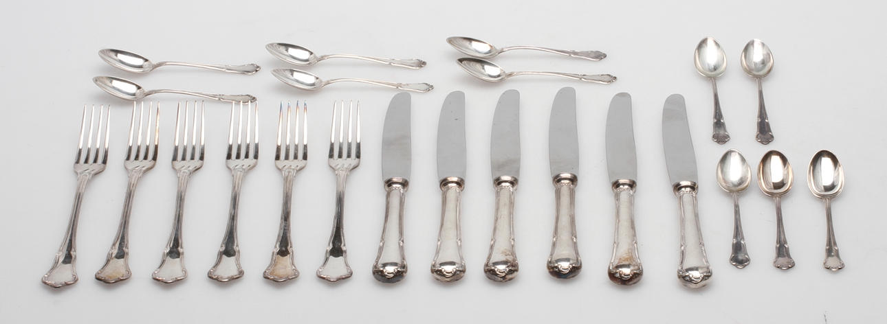 BESTICK, 23 delar, silver, bl.a. Koch & Bergfeld, vikt ca 984 gram.
