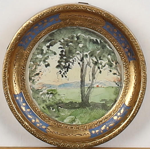 STINA BECK-FRIIS. Landskap. Akvarell. Signerad.