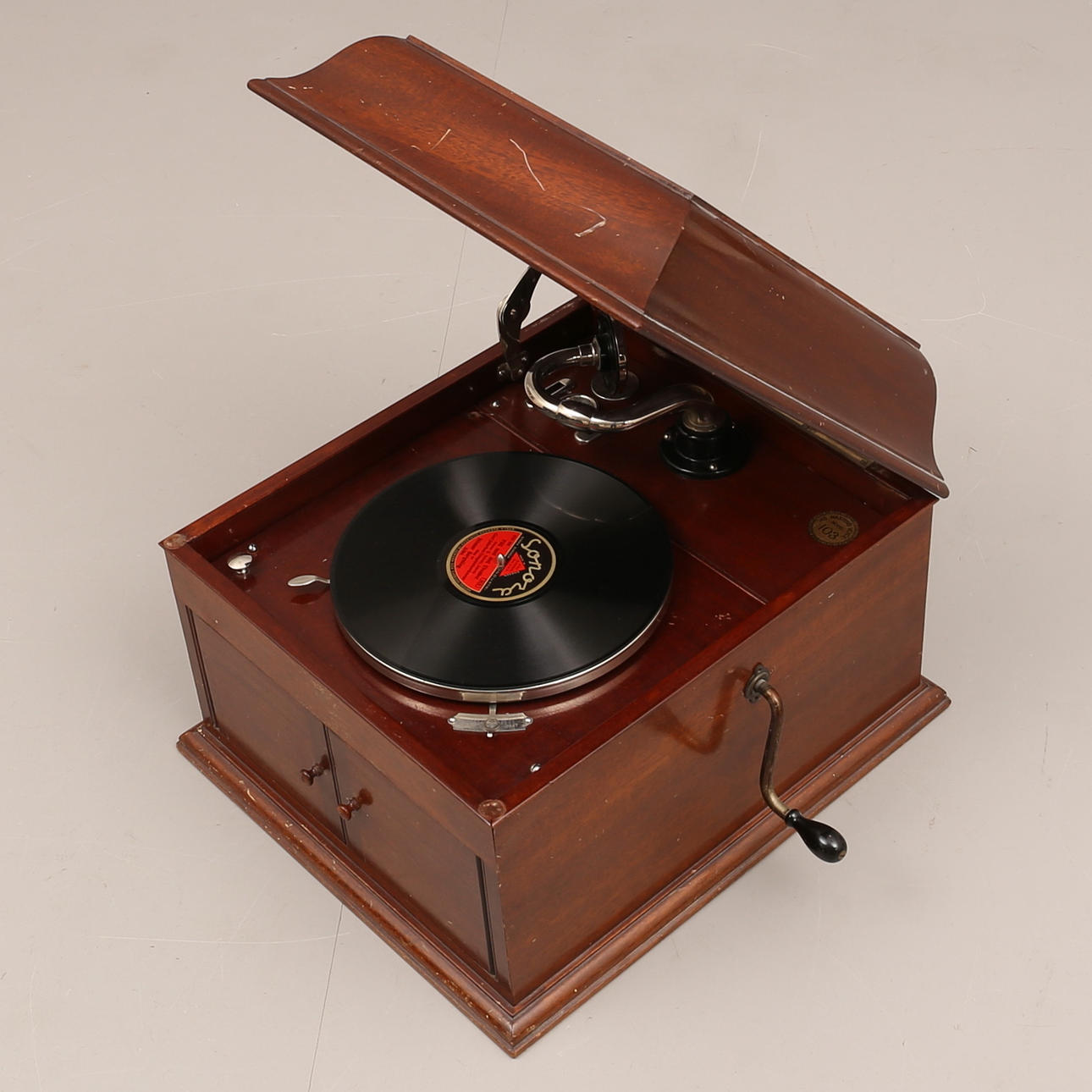 CRANK GRAMOPHONE, labeled His Masters Voice.