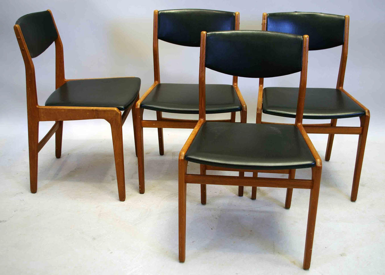 STOLAR, 4 stycken, teak/galon, Kai Kristiansen.