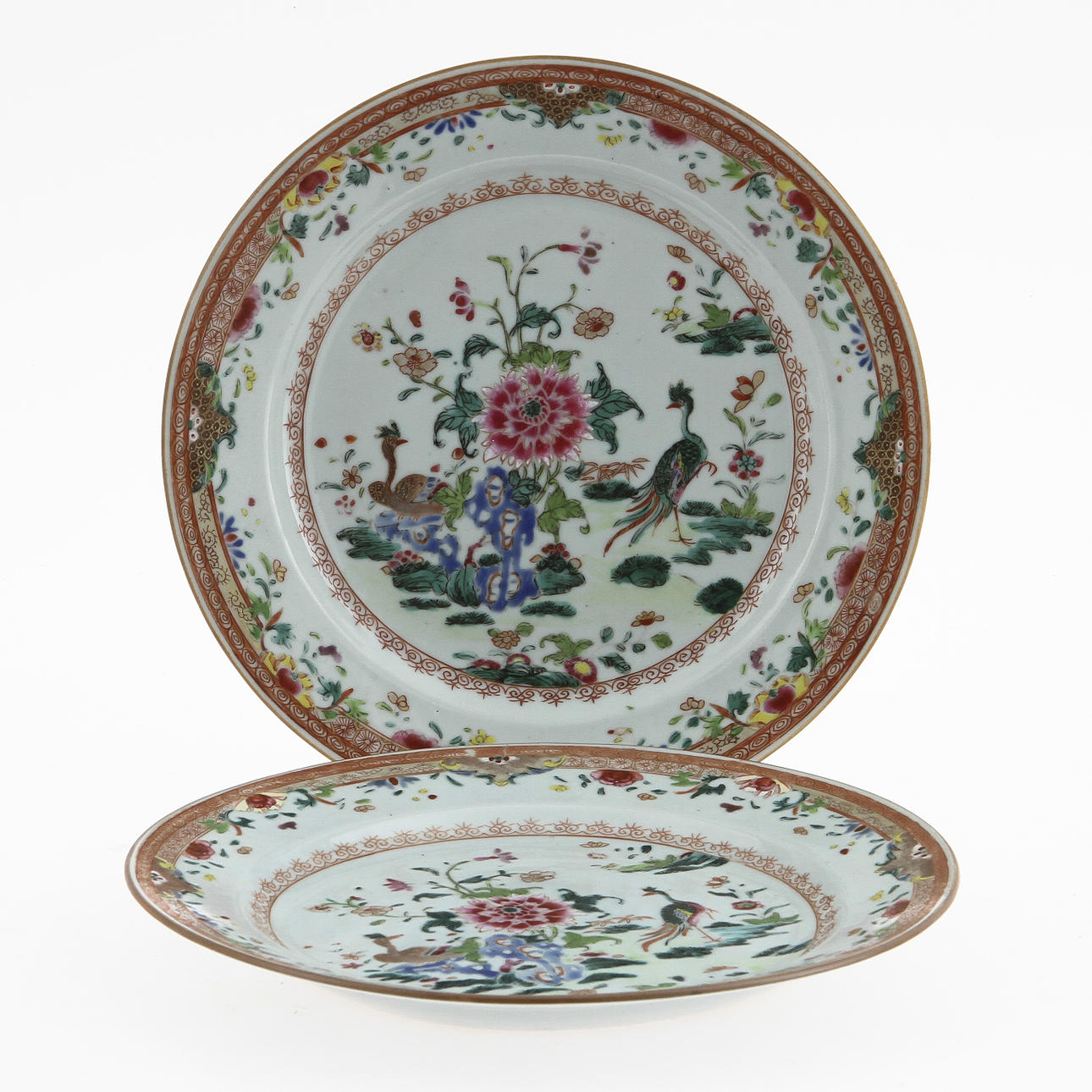 TALLRIKAR, ett par, porslin. Kina, Qianlong (1736-95).