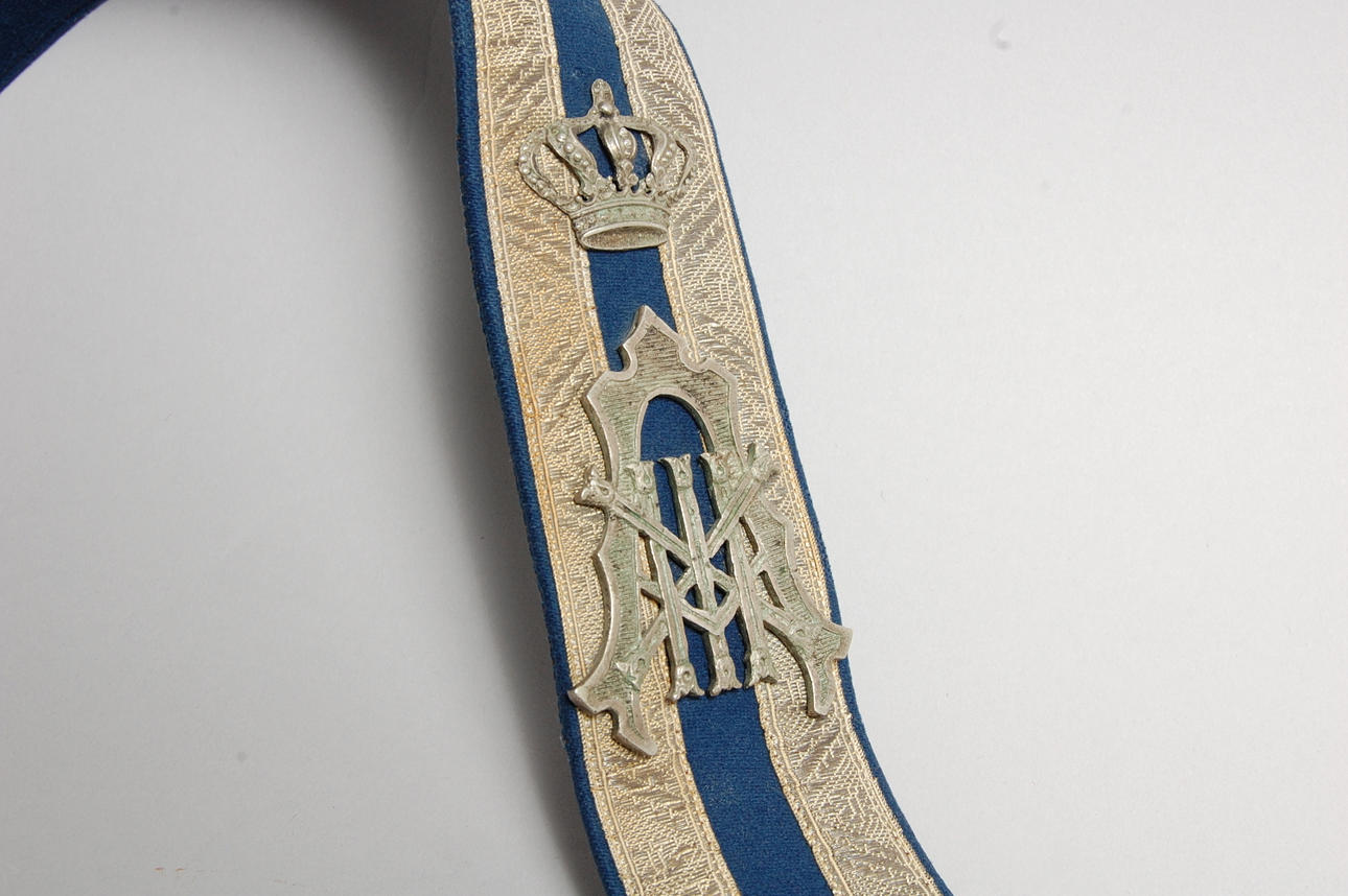 KARTUSCHBÄLTE, troligen, Alexander lll:s, monogram, Ryssland 1800-talets senare del.