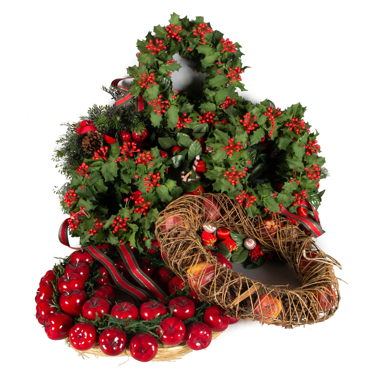 JULKRANSAR, 7 stycken, mestadels plast.