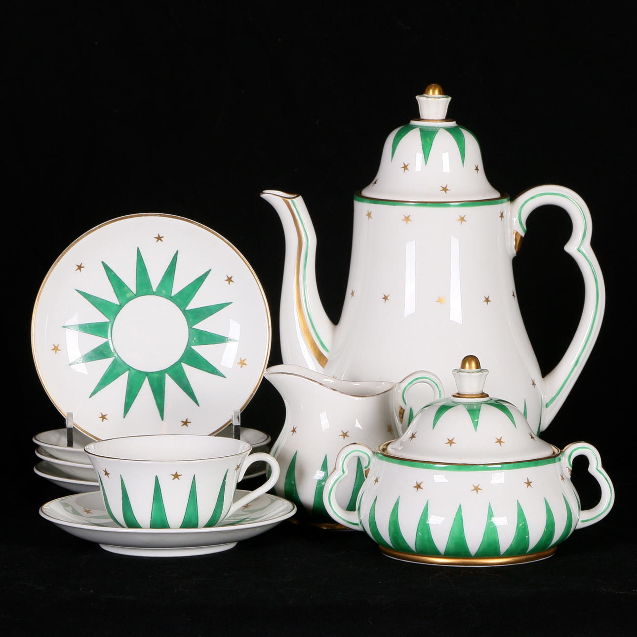 SERVISDELAR, 9 st. benporslin, Gustavsberg.