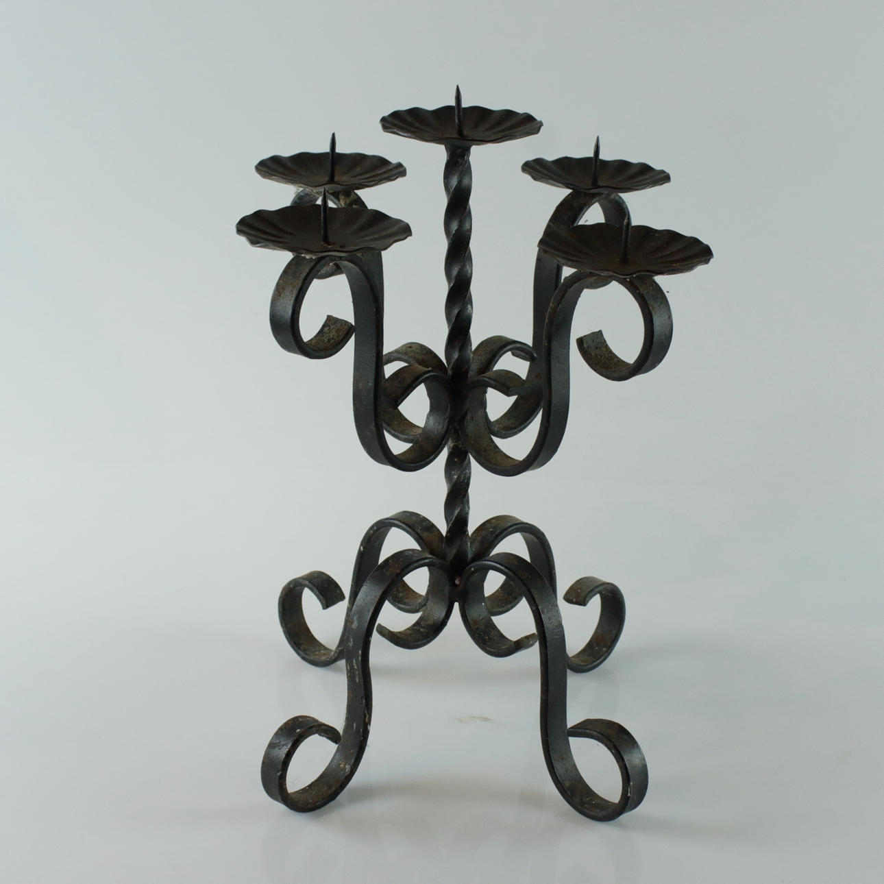 CANDLE STAKE, 5-armed, cast iron.
