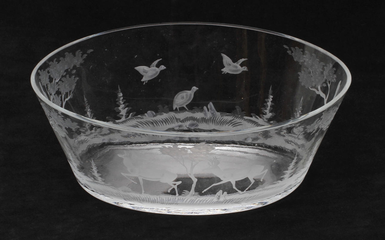 SKÅL, glas, sannolikt, Reijmyre, signerad MG, 13/15 ex.