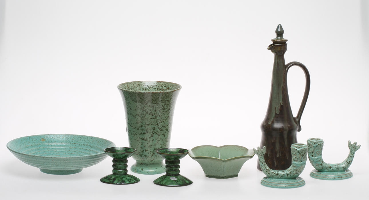 PARTI KERAMIK, 8 delar, mestadels Nittsjö, 1900-tal.