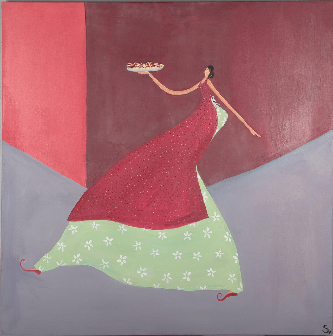 SANDRA CABEZUELO BERTOZZI. oil on canvas, monogram signed.