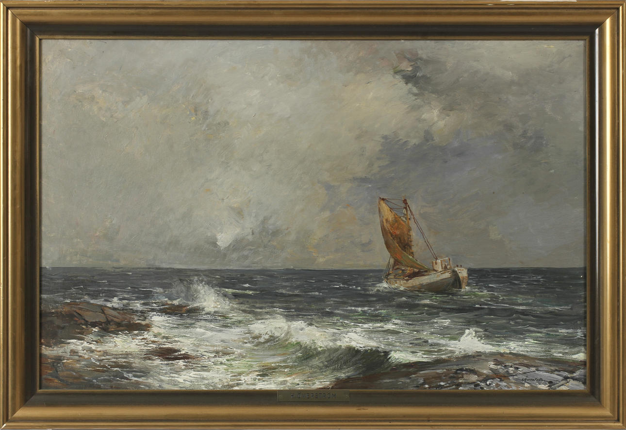 HUGO ÖFVERSTRÖM. Olja på duk, signerad.