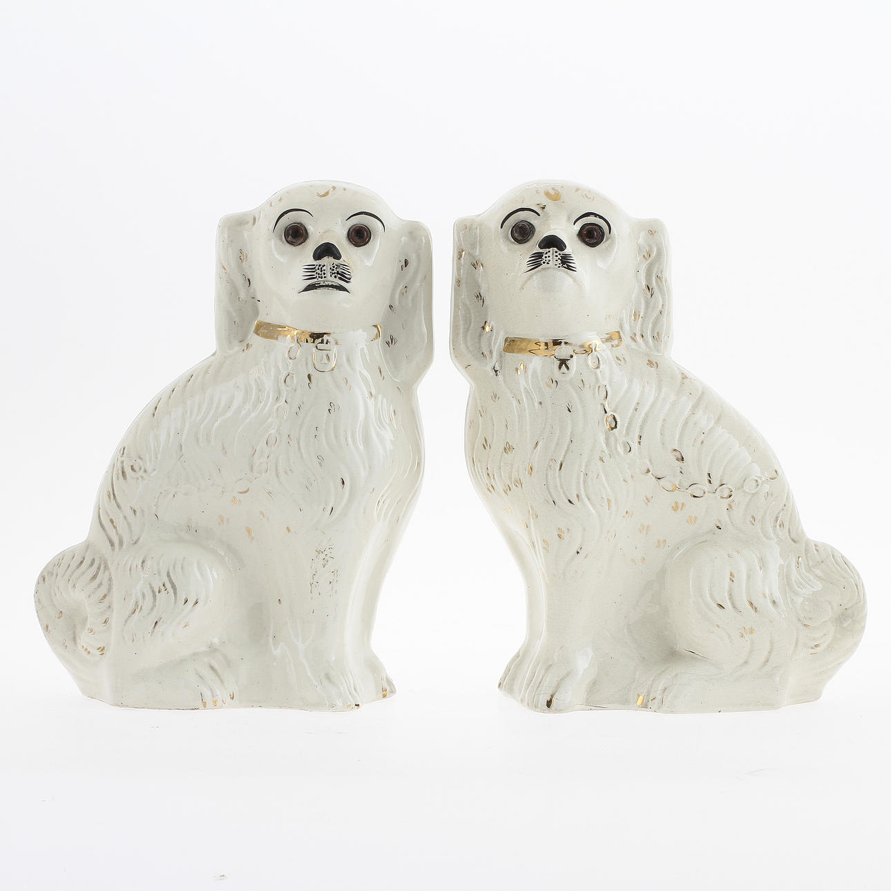 FIGURINER, ett par, flintgods, England, 1800/1900-tal.