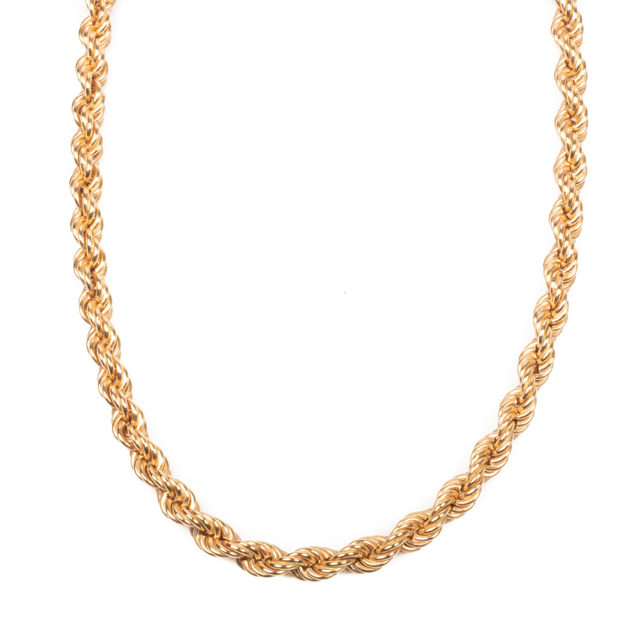 COLLIER, snurrad länk, 18 K guld.