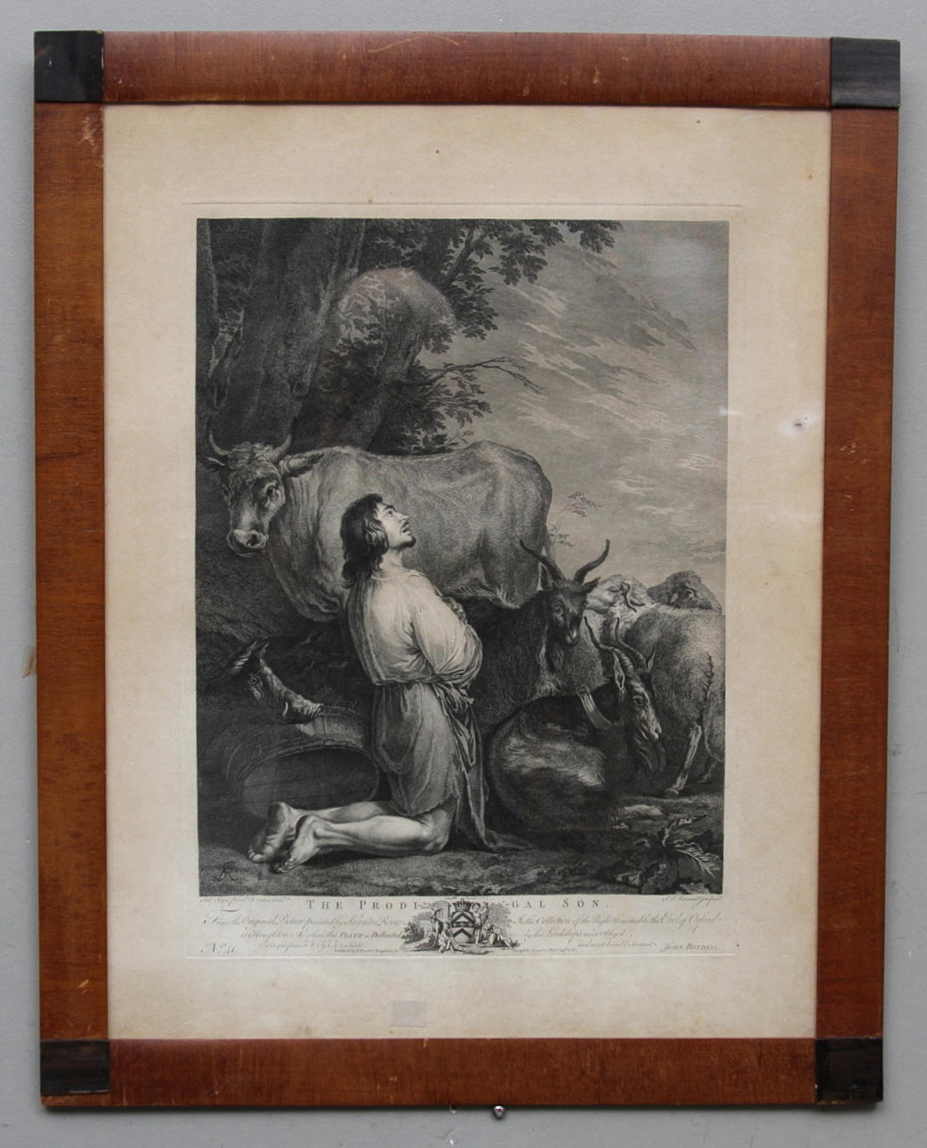 JOHN BOYDELL. Kopparstick, The prodigal son, 1700 tal.