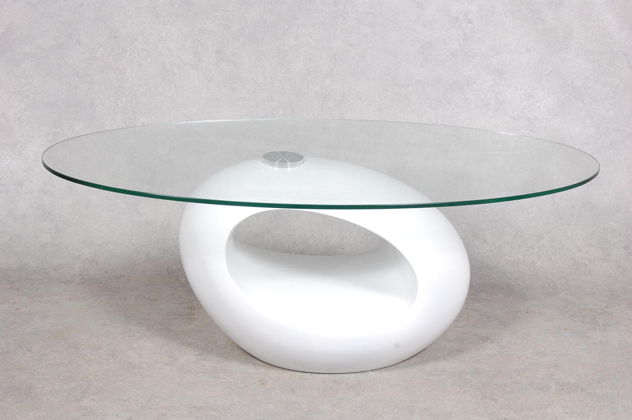 SOFABORD, ovalt, glas.