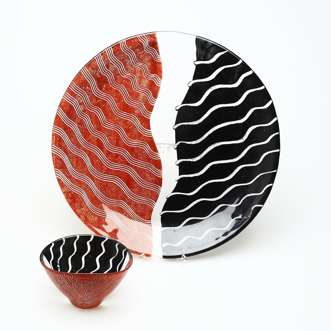BOWL and PLATE, glass, 