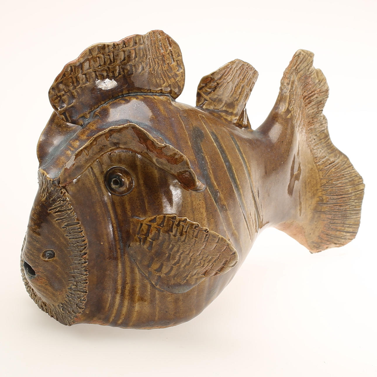 FIGURIN, keramik, fisk, signerad.