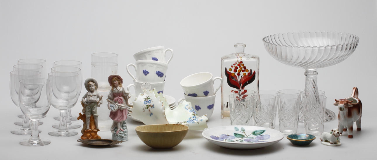 GLAS och KERAMIK, 33 delar, Rörstrand, Old Gustavsberg.