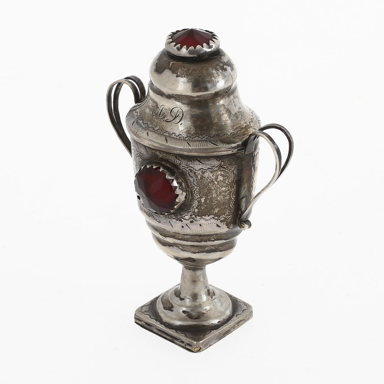 LUKTDOSA, s k Hovedvandsaeg, silver, troligen Danmark, 1800-tal.