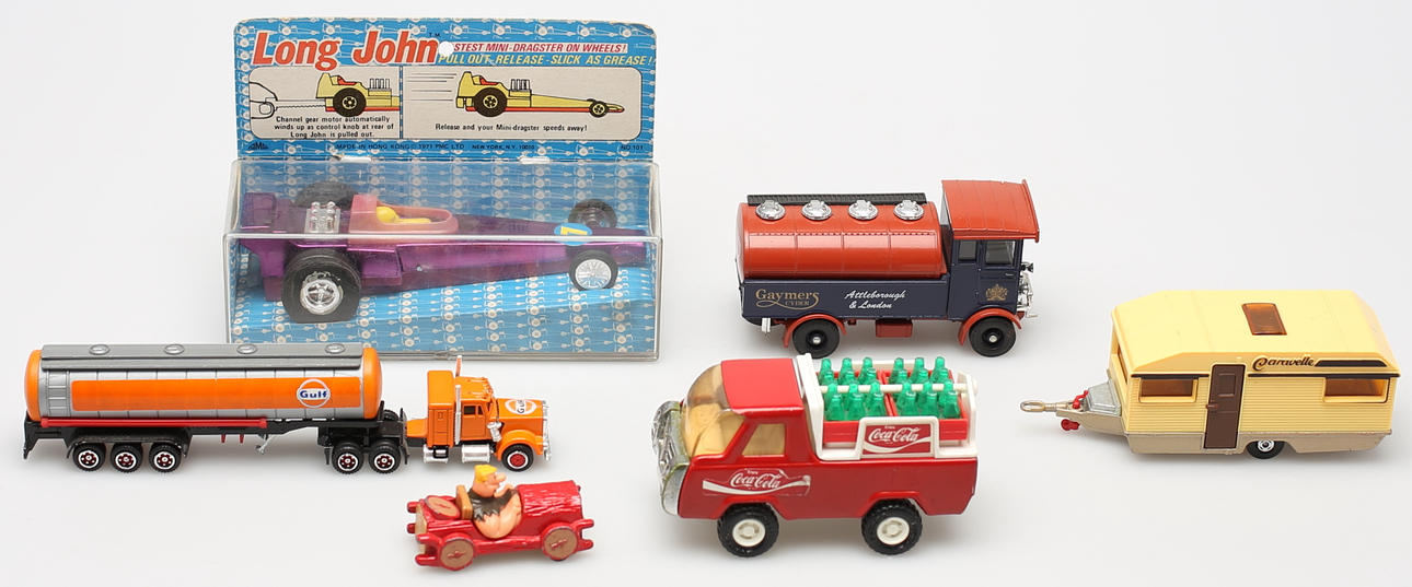 PARTI LEKSAKER (6). Bl a Matchbox, Corgi, Majorette, Buddy, etc.