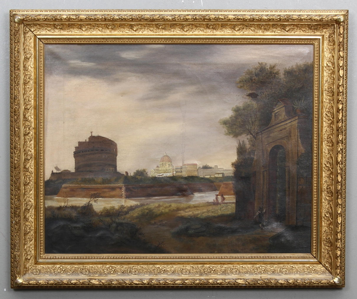 CARL STEPHAN BENNET, replik, "Vy över Rom mot Castel St Angelo och Peterskyrkan", 1800-tal.