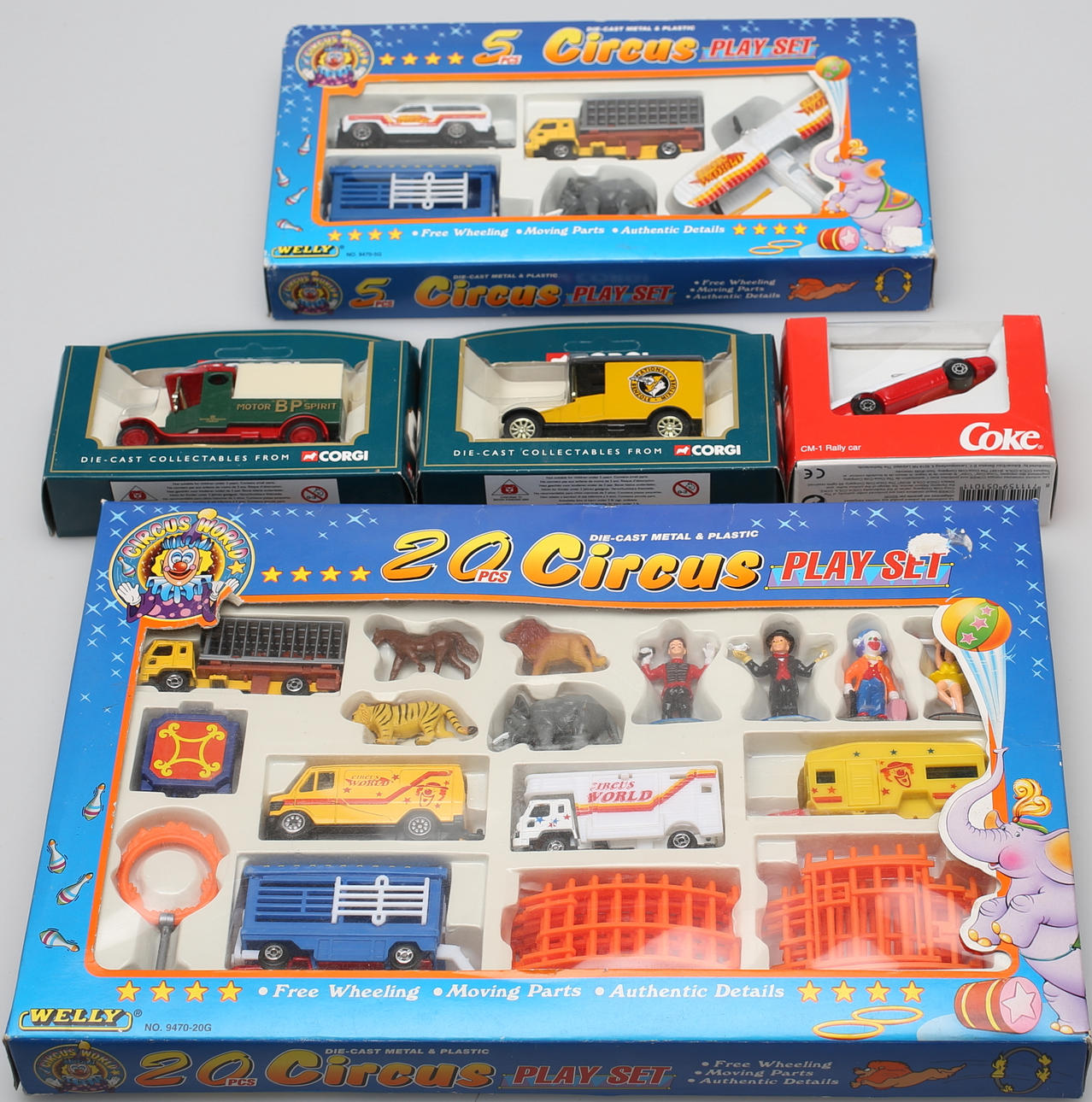 PARTI LEKSAKER (5). Bl a Corgi, Welly, Coke.