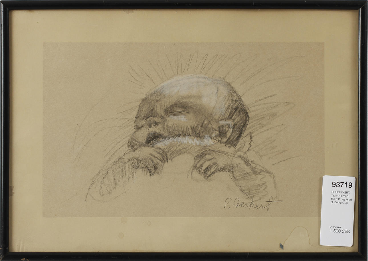 SIRI DERKERT. Drawing with off-white, signed S. Derkert.