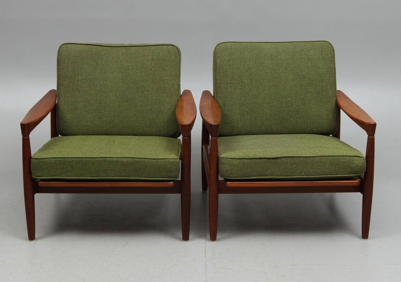 FÅTÖLJER, ett par, "Kolding", Erik Wörts, trol. IKEA, 1950/60-tal.
