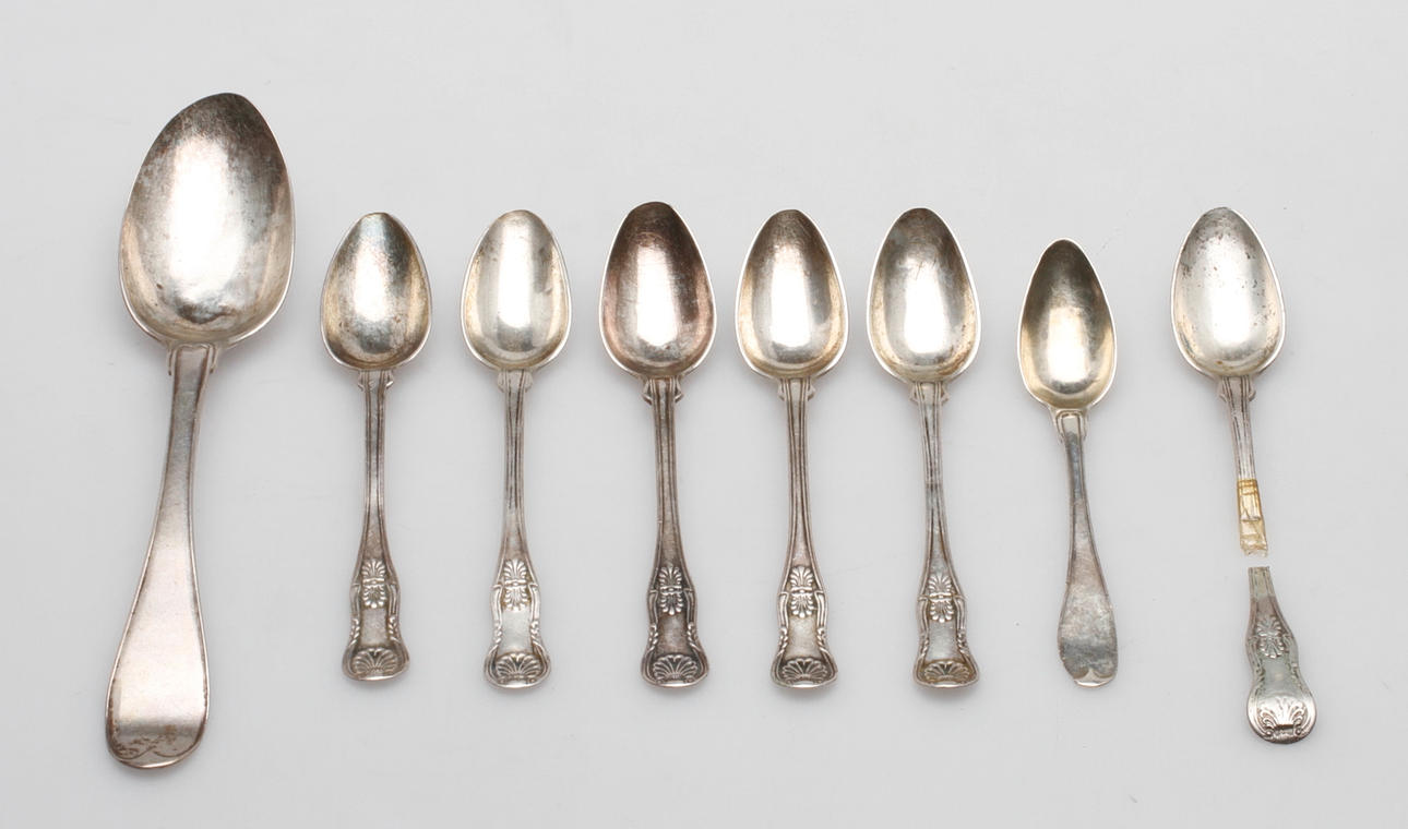 SKEDAR, 8 st, silver, vikt ca 222 gram.