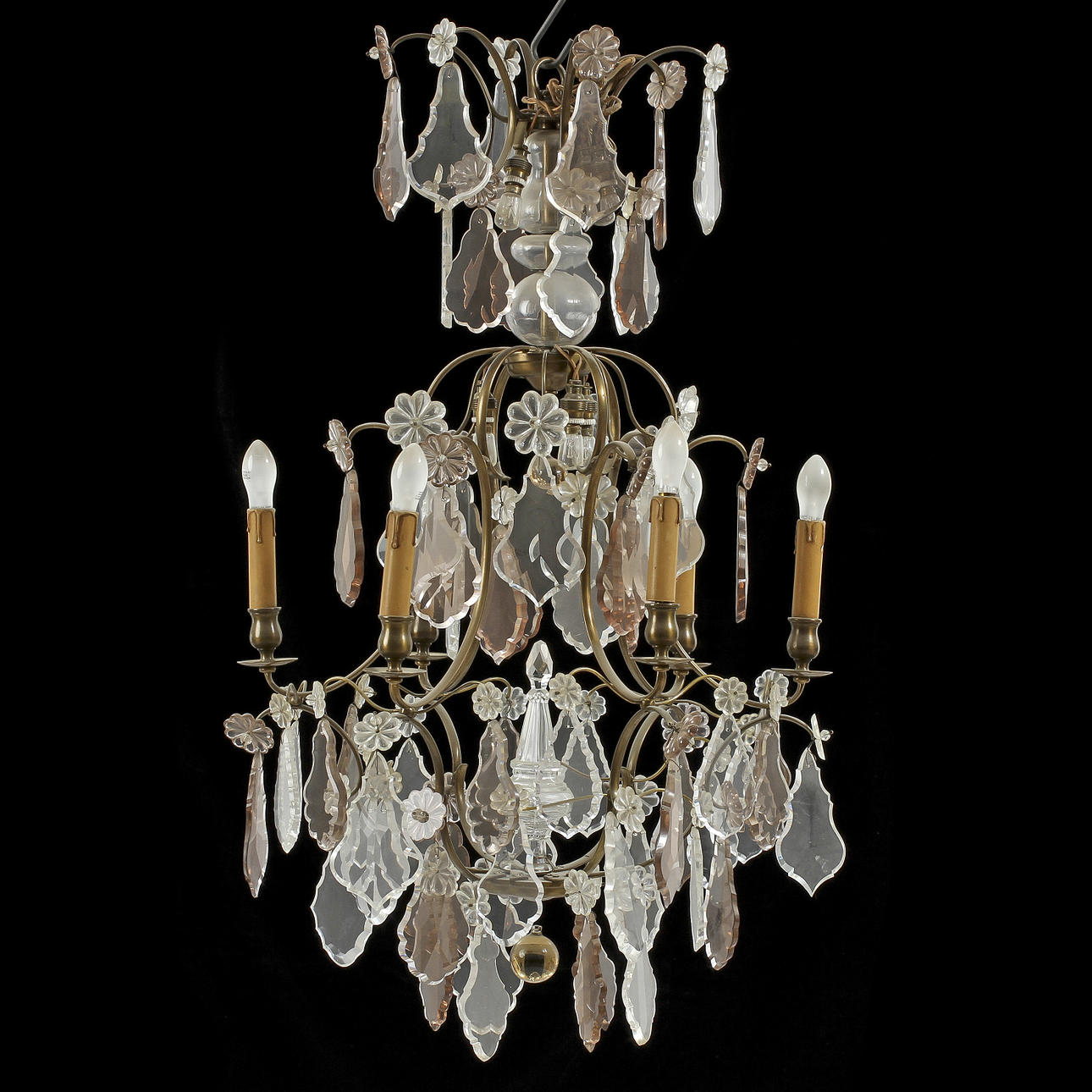 LJUSKRONA, 18/1900-tal, barockstil, höjd ca 100 cm.