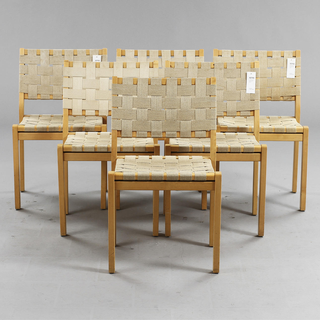 ALVAR AALTO. 6 stycken stolar. Modell 615, Artek.