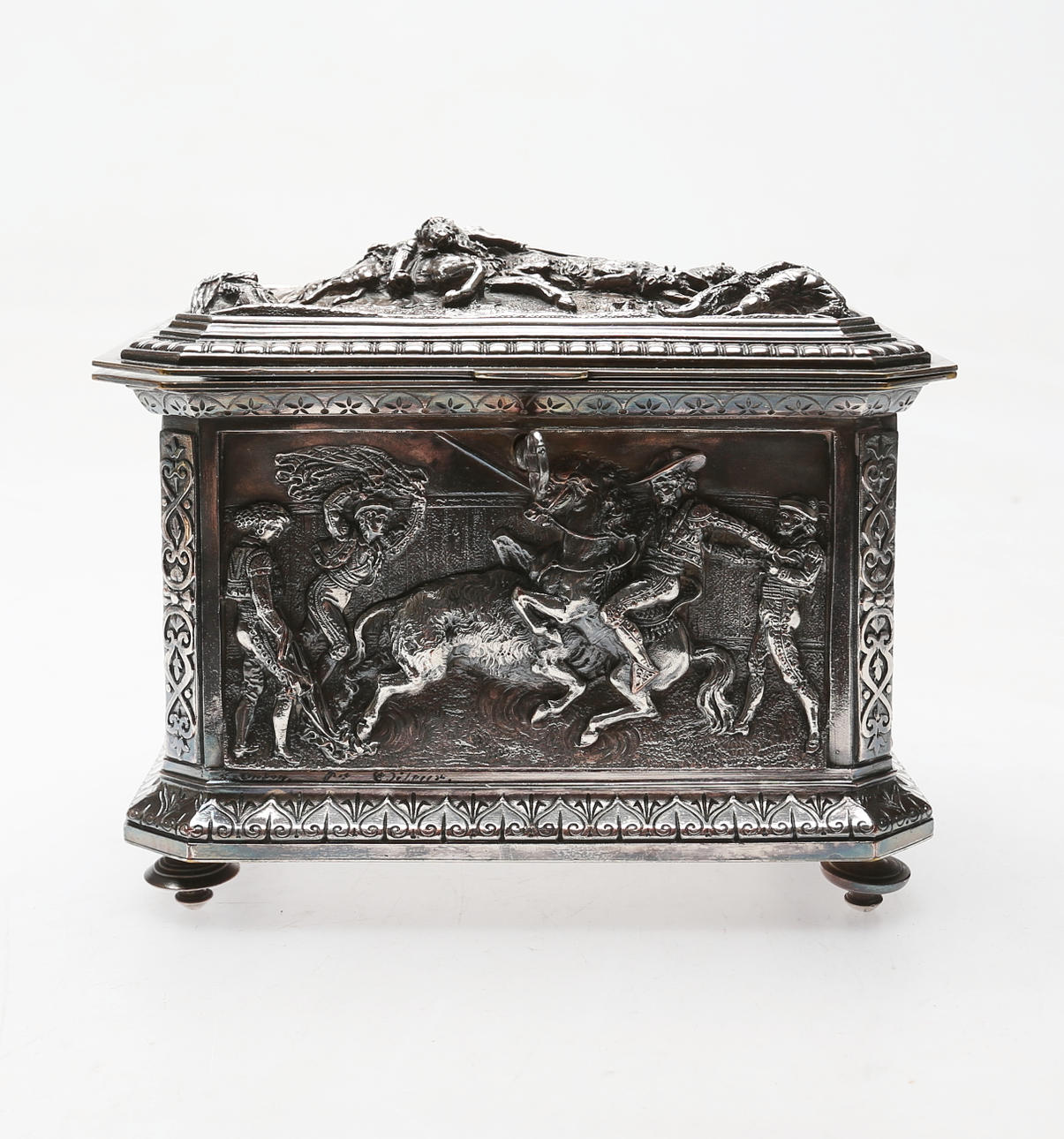 SCHMUCKKASTEN, Metall, 18/1900.