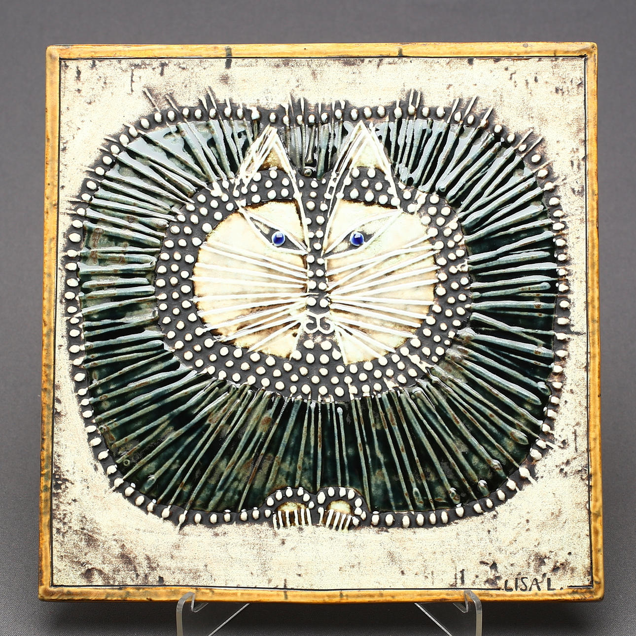 WALL PLATE, Cat, stoneware, Lisa Larson, Gustavsberg.