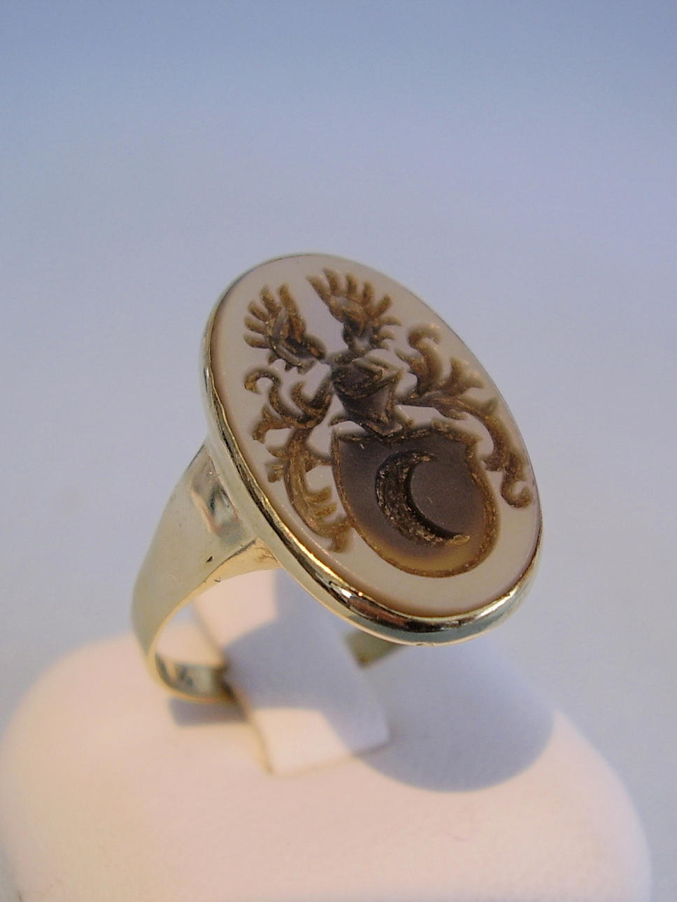 SIGNETRING 14 CARAT GG ÆDELVÅBEN.