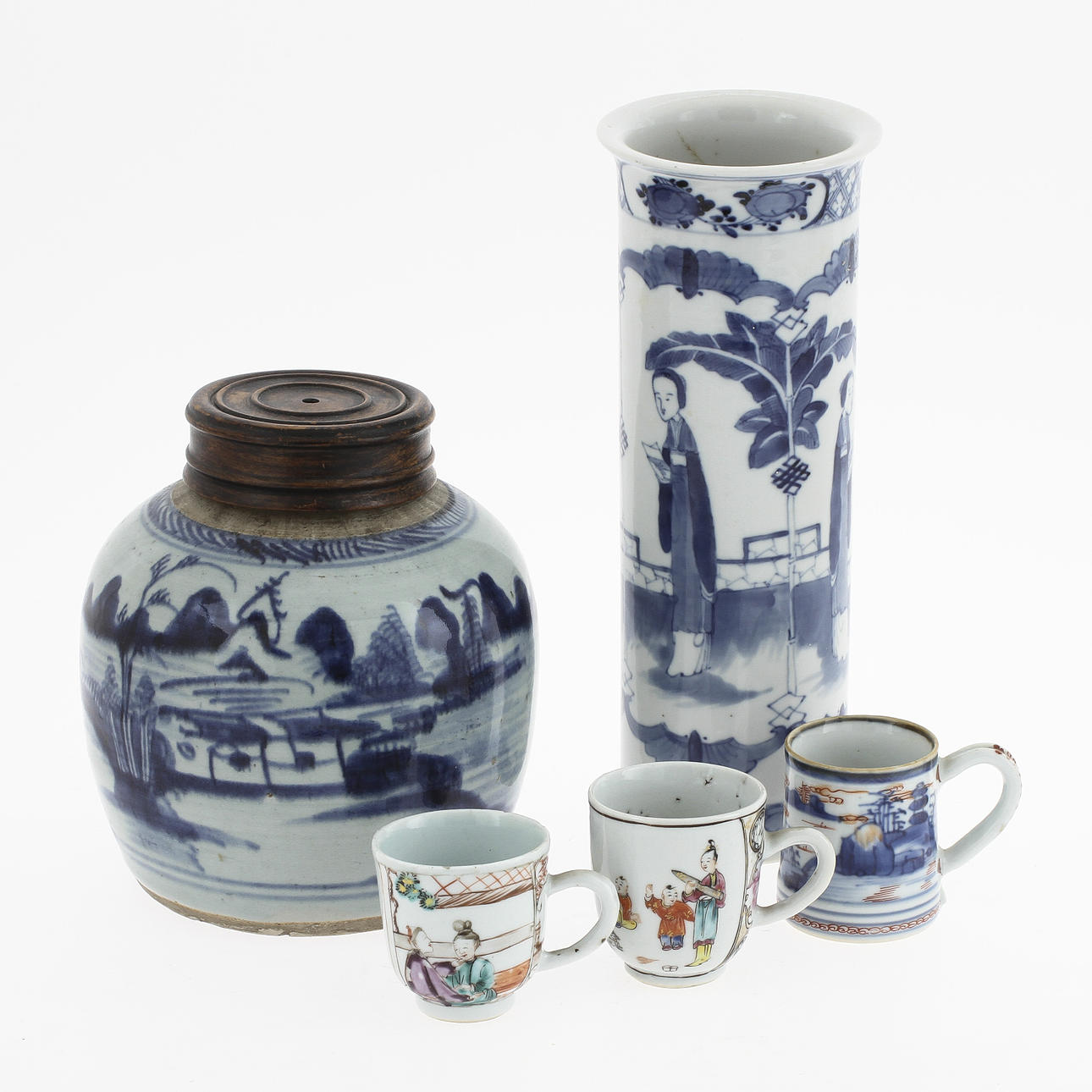 PARTI KINA, 5 delar, porslin, 1700/1800-tal.