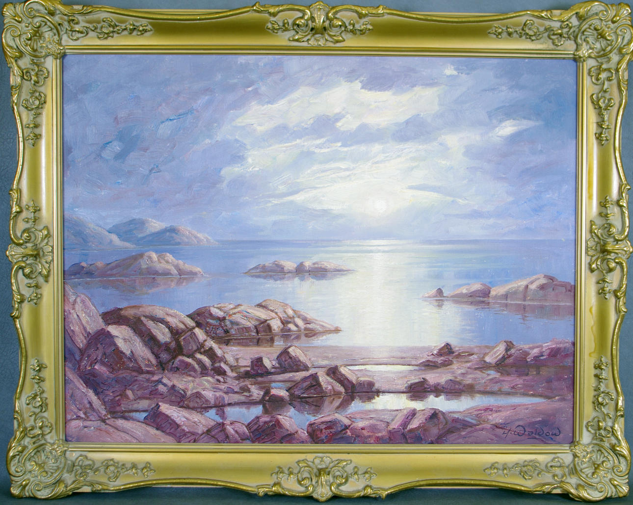 HARRY WALDOW. kustparti, olja på duk.