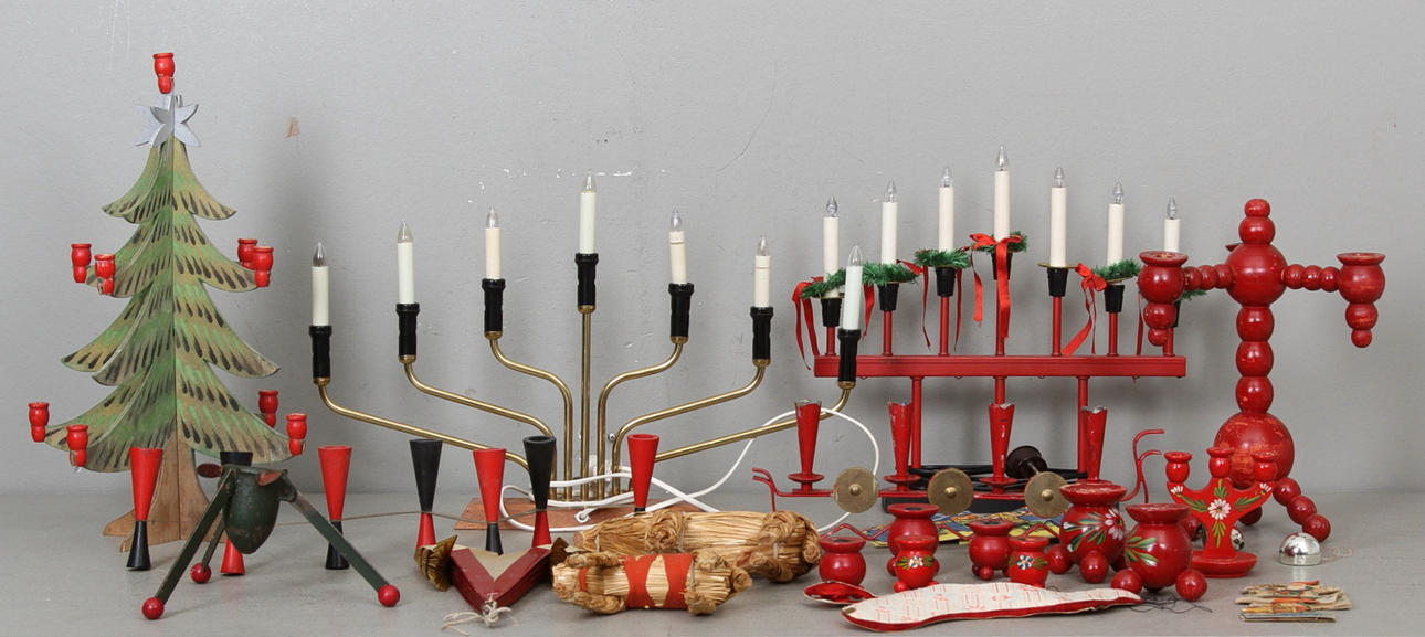 JULETING, bl.a. lysestager, 20. århundrede.