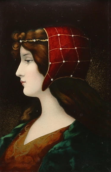 ENAMEL PAINTING, Limoges, marked with.