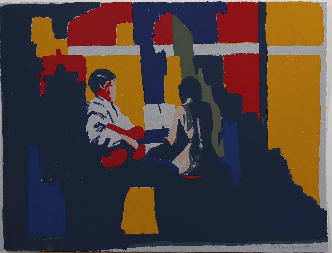 BJÖRN SÖDERSTEDT. Musiker. Färgserigrafi. Signerad. P T.